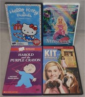C12) 4 DVDs Movies Kids Family Hello Kitty Barbie