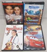 C12) 4 DVDs Movies Family Cars Finding Neverland