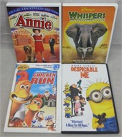 C12) 4 DVDs Movies Kids Family Annie Chicken Run