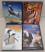 C12) 4 DVDs Movies Family Animals Shark Tigers