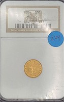 1884 Rare Gold $1