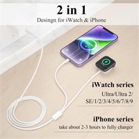 2 in 1 Watch Charger Cable, Fast iPhone Charging