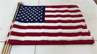6 fabric USA flags 24x32