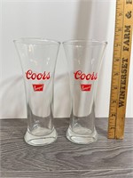 Coors Premium Red Logo Banquet Pilsner Glasses
