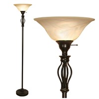 LIGHTACCENTS Bronze Floor Lamp with Alabaster