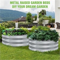 MOFEEZ 4x4x1 Ft Round Raised Garden Bed,