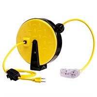 30 Ft Retractable Extension Cord Reel, 3 Power