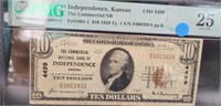 1929 $10 Bill - Independence, KS