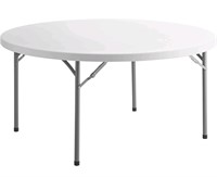 60" Round Granite White Plastic Folding Table