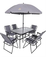 Nice C Outdoor Dining Chair Set & Umbrella