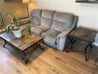 2 Slate End Tables and Coffee Table