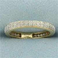 Pave Diamond Stacking Eternity Band Ring in 14k Ye