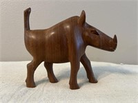 African Wood Carved Warthog Kenya