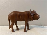 African Wood Carved Water Buffalo