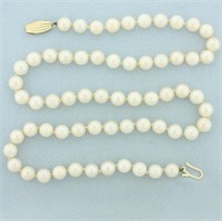 Pearl Strand Necklace with 14k Yellow Gold Clasp