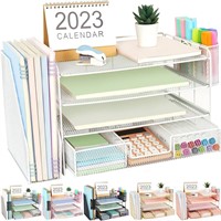 $30  Gianotter 4-Tier Tray & File Holder  White