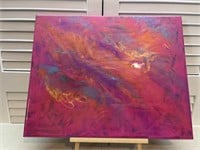 Pink Acrylic and Resin Painting