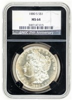 Coin 1880-S Morgan Silver Dollar-NGC-MS64