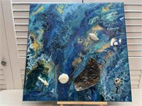 Sea Shell Acrylic and Resin Painting