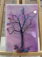 Purple 3D Wire Tree Acrylic and Resin Painting
