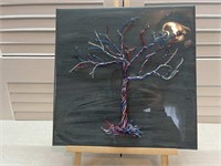 Gray Tree Wire 3D Acrylic and Resin Painting