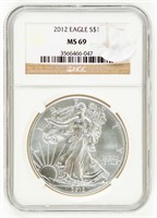 Coin 2012 Silver Eagle-NGC-MS69