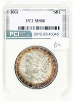 Coin 1887-P Morgan Silver Dollar-PCI-MS66