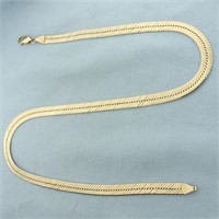 Italian 17 Inch Herringbone Link Chain Necklace in