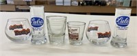 6 Assorted Advertising Shot Glasses