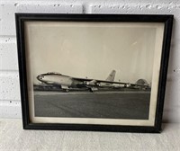 Framed Black and White Photo of Plane 40687