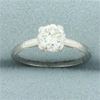 Antique Old European Cut Diamond Solitaire Ring in