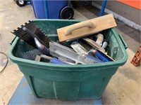 Large Tote Lot of Assorted Tile & Drywall Tools