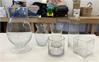 Lot of Glass Vases 5-14"