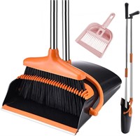 $18  Broom and Dustpan Set  Orange&black 45.3IN