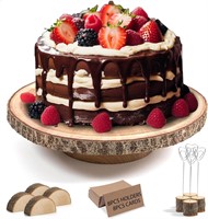 10-12 inch Wooden Cake Stand  Rustic Wood Tray
