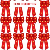 $33  Crowye LED Christmas Bows 5x8 - 12 Pcs