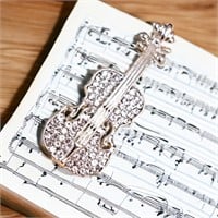 1960s Attwood and Sawyer Style Violin Brooch