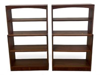 2 Mid Century LANE AltaVista Wooden Book Shelves