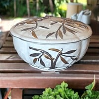 Vintage TMJ Japan Pottery Covered Bowl Dish