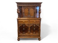Antique Renaissance Buffet Hutch Cabinet