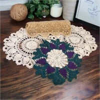 Vintage Lot of 5 Handmade Crochet Doilies