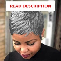 $17  Grey Pixie Cut Wigs for Black Women  Wavy
