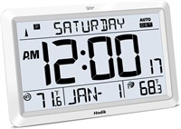 $27  HODIK Atomic Clock  Indoor Outdoor  7.5In LCD