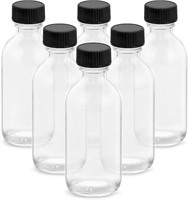 6pk 4OZ Small Glass Bottles with Lids