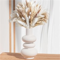 $16  White Ceramic Boho Vase  Medium Size