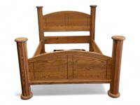 Queen Size Wooden Rustic Mansion Bed