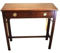 narrow mahogany Chippendale console table