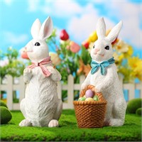 $29  2 Pcs 12 Inch Large Easter Bunny Figurines