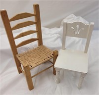 Two miniature decorative chairs