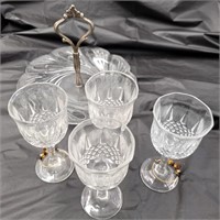 Vintage set of stemmed Sherry glasses with small